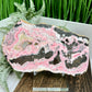 Peruvian Rhodonite Slice Slab with Stand Compassion Emotional Balance Crystal 538g