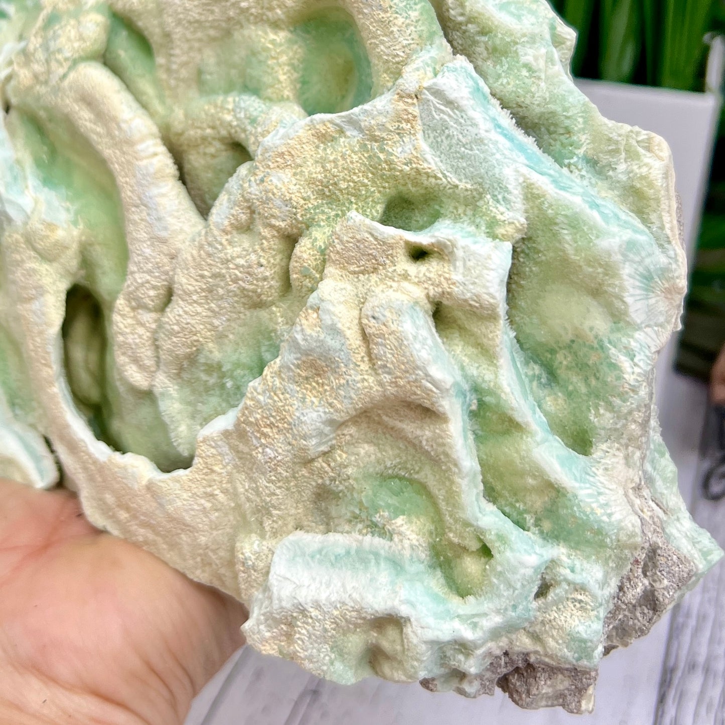 Blue Aragonite Slab Large Self Standing Slice Crystal Specimen 1518g