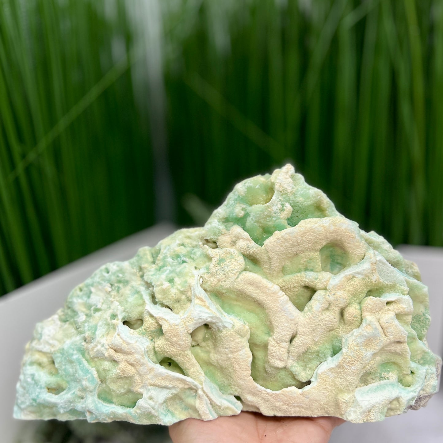 Blue Aragonite Slab Large Self Standing Slice Crystal Specimen 1518g