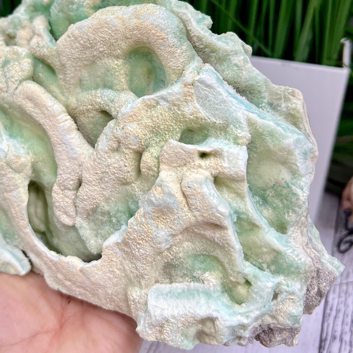 Blue Aragonite Slab Large Self Standing Slice Crystal Specimen 1518g