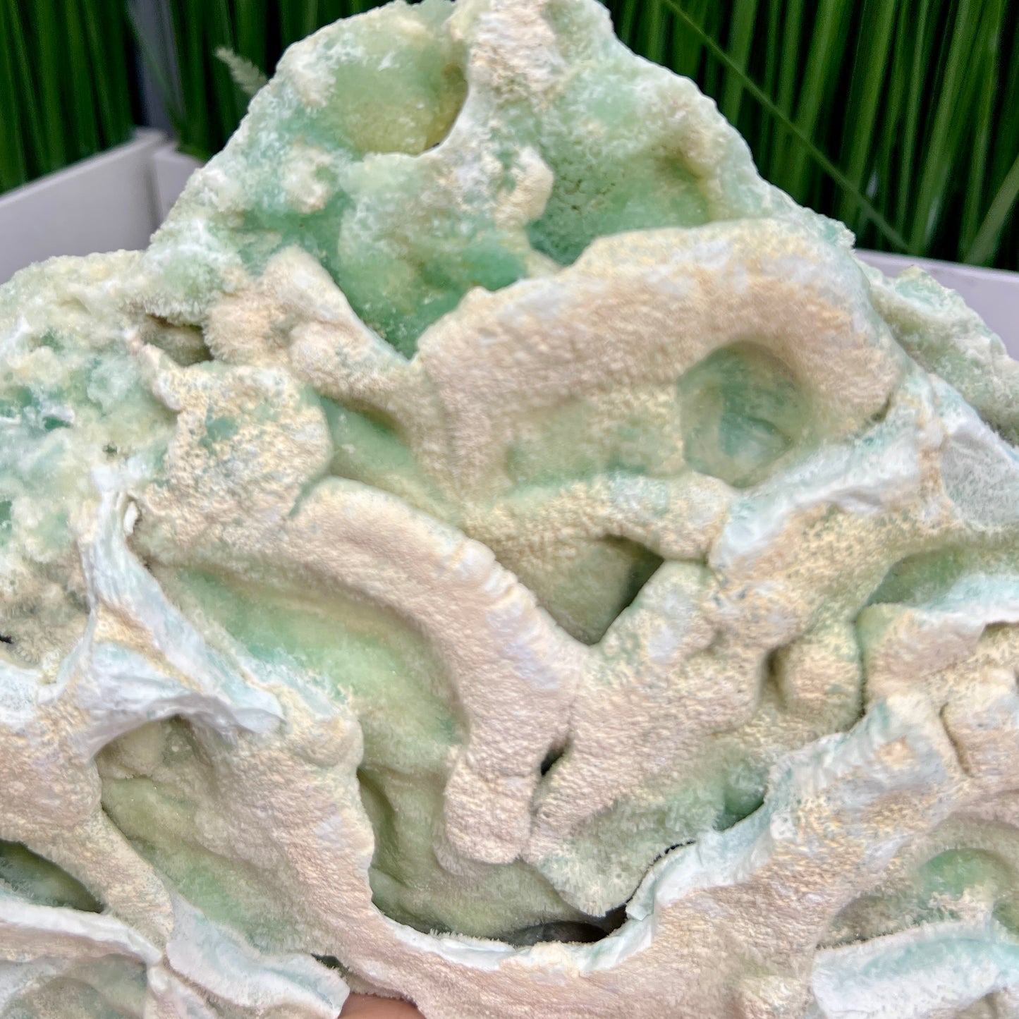 Blue Aragonite Slab Large Self Standing Slice Crystal Specimen 1518g