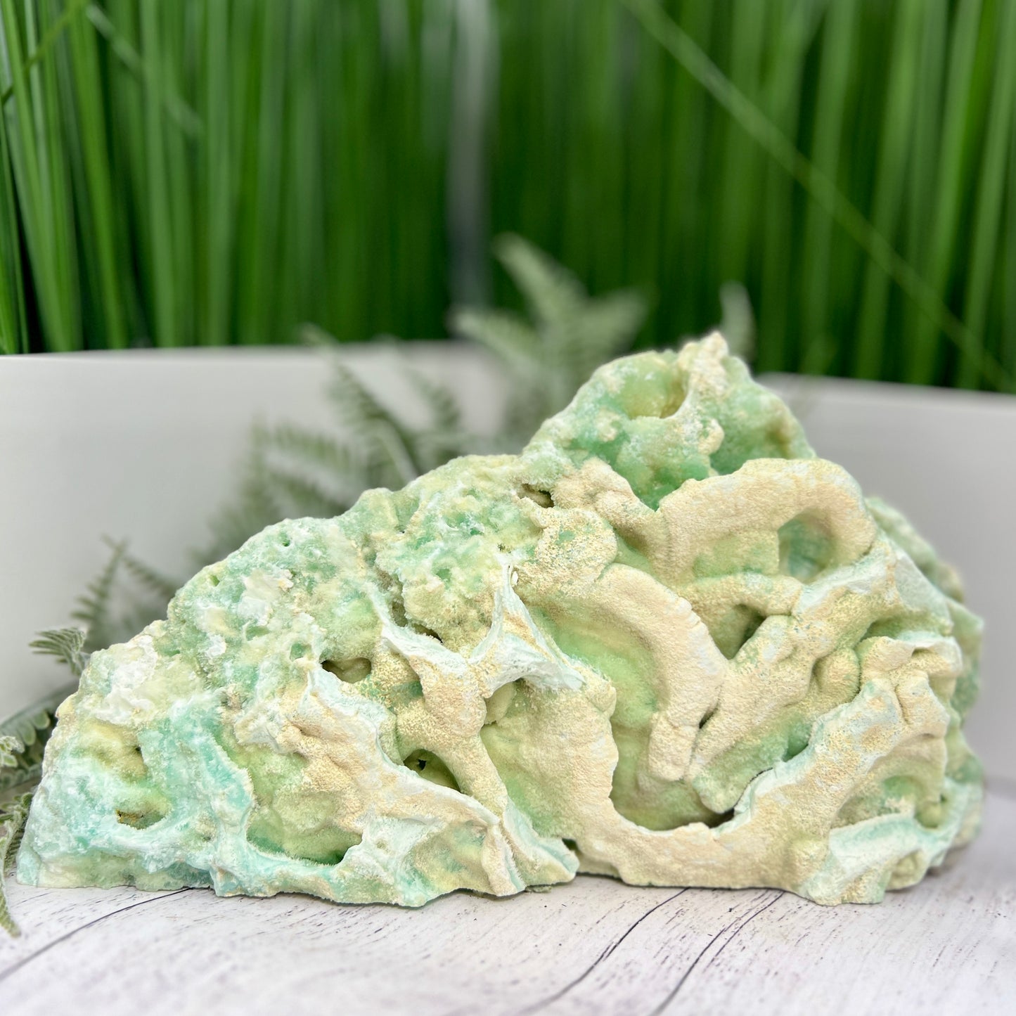 Blue Aragonite Slab Large Self Standing Slice Crystal Specimen 1518g