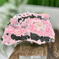 Peruvian Rhodonite Slice Slab with Stand Compassion Emotional Balance Crystal 442g