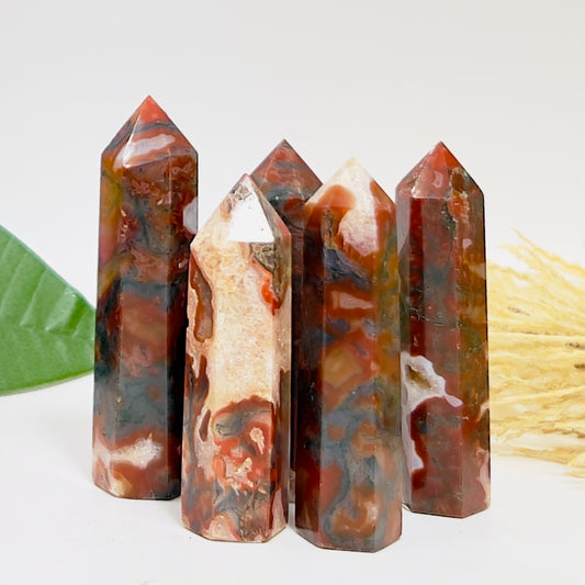 Red Moss Agate Points Rare Crystal Generators YOU CHOOSE