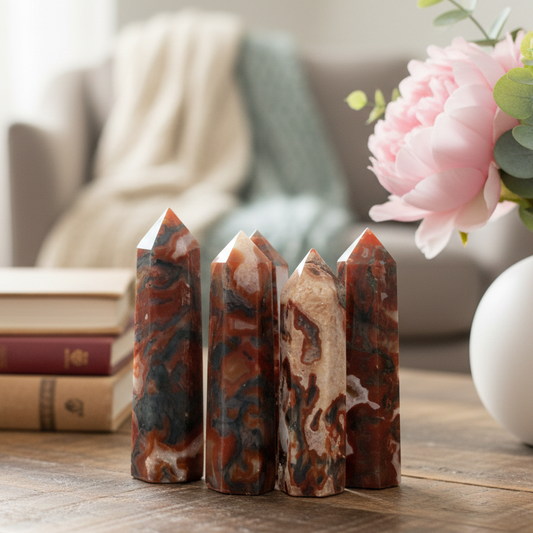 Red Moss Agate Points Rare Crystal Generators YOU CHOOSE