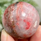 Rhodonite in Quartz Sphere Peru Healing Crystal Ball 102g 40mm