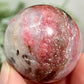Rhodonite in Quartz Sphere Peru Healing Crystal Ball 102g 40mm