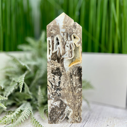 Sphalerite Druzy Quartz Tower Crystal Generator 1264g 225mm