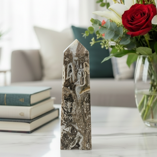 Sphalerite Druzy Quartz Tower Crystal Generator 1264g 225mm