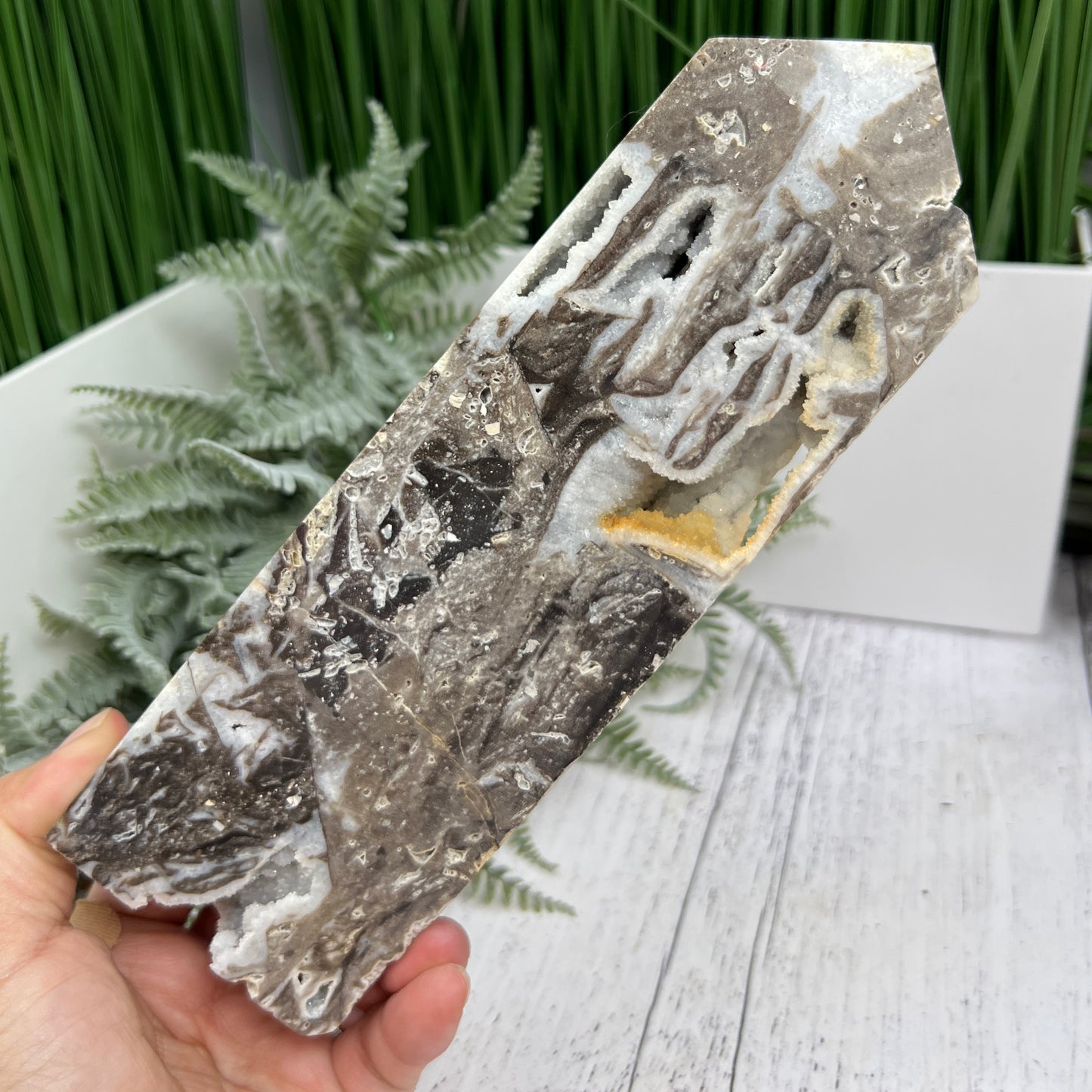 Sphalerite Druzy Quartz Tower Crystal Generator 1264g 225mm
