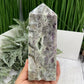 Sphalerite with Quartz Purple Green Fluorite Druzy Tower Crystal Generator 1472g 172mm