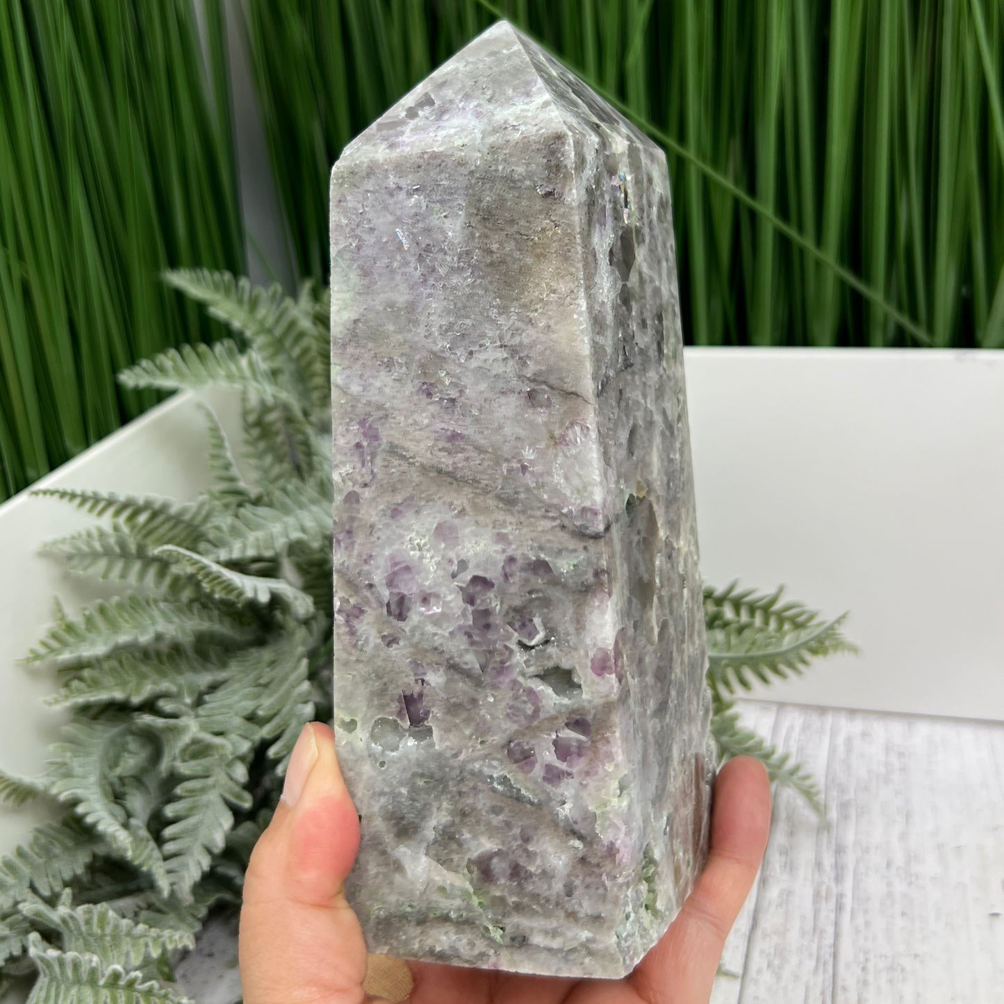 Sphalerite with Quartz Purple Green Fluorite Druzy Tower Crystal Generator 1472g 172mm
