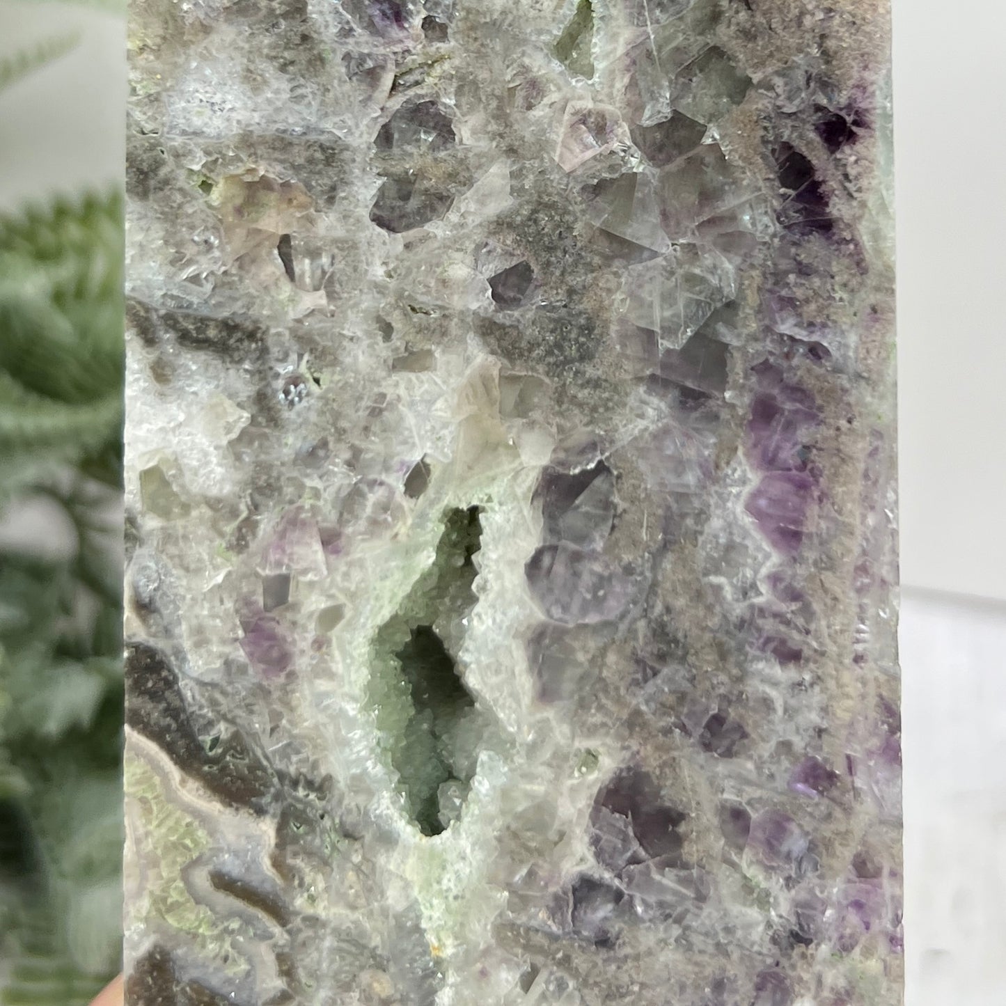 Sphalerite with Quartz Purple Green Fluorite Druzy Tower Crystal Generator 1472g 172mm