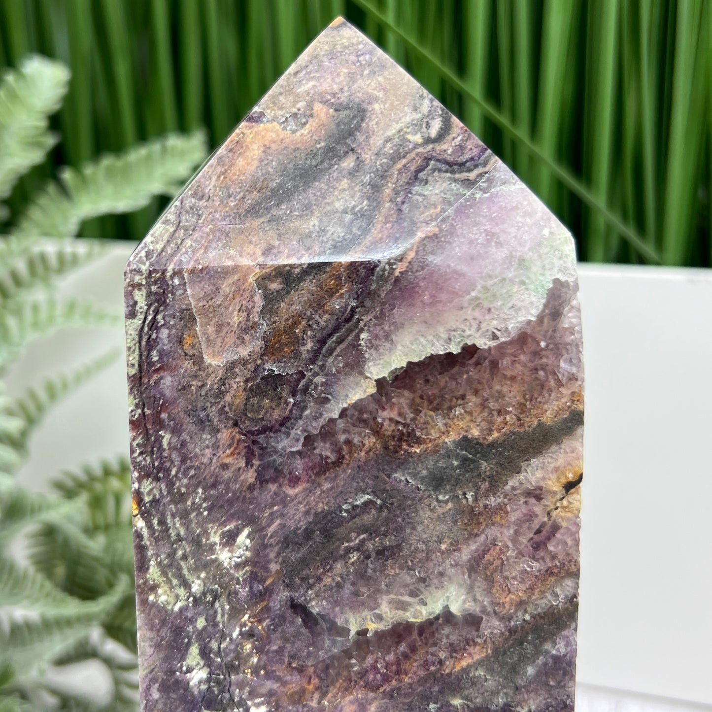 Sphalerite with Quartz Fluorite Druzy Tower Crystal Generator 2117g