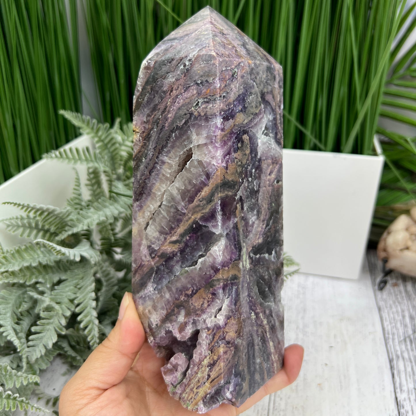 Sphalerite with Quartz Fluorite Druzy Tower Crystal Generator 2117g