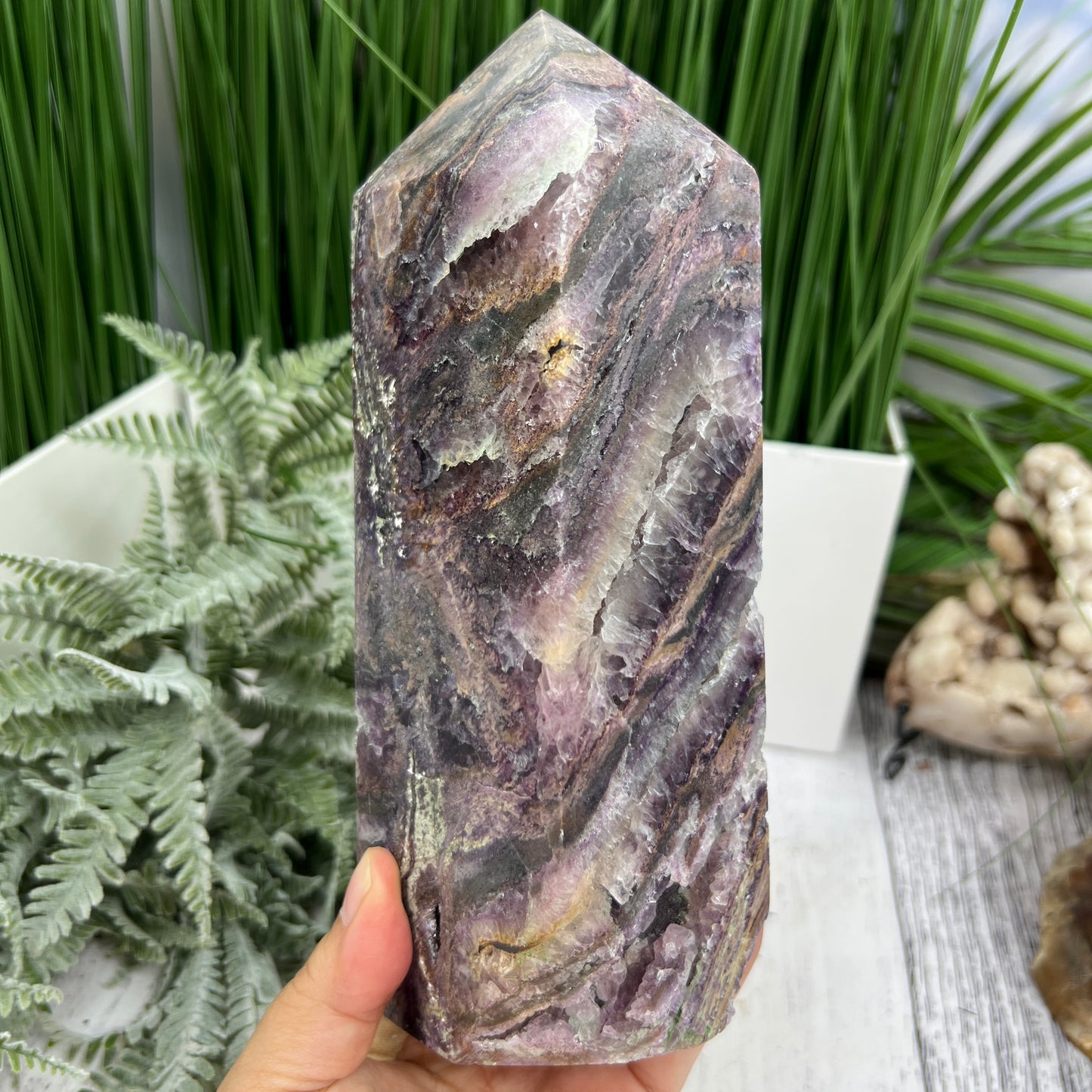 Sphalerite with Quartz Fluorite Druzy Tower Crystal Generator 2117g