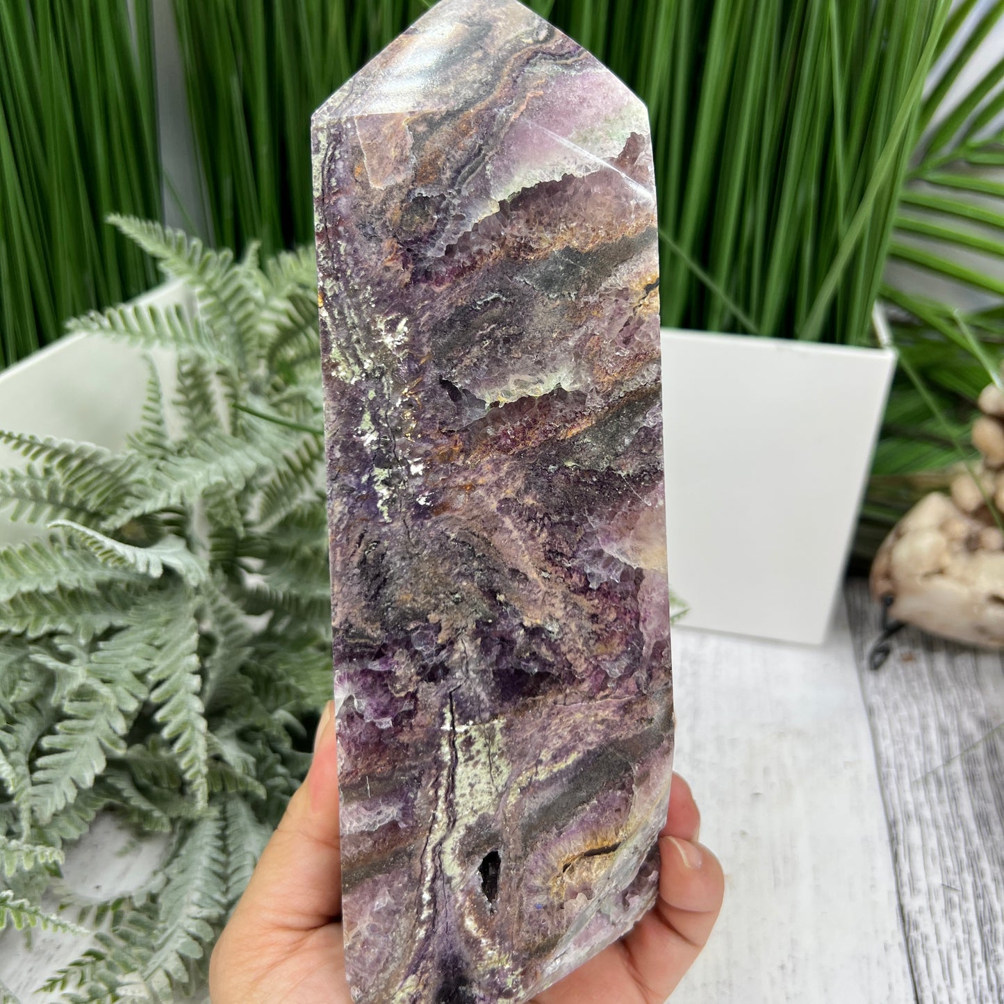 Sphalerite with Quartz Fluorite Druzy Tower Crystal Generator 2117g