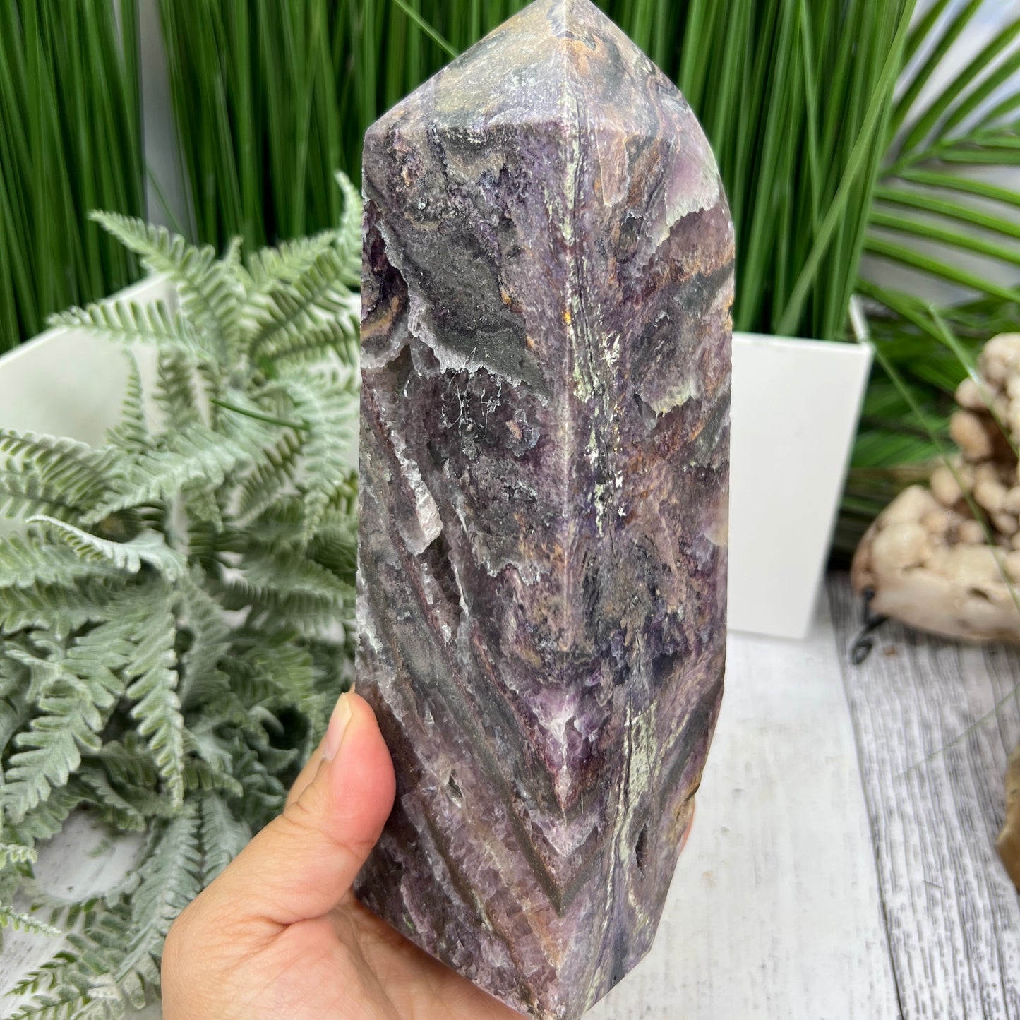 Sphalerite with Quartz Fluorite Druzy Tower Crystal Generator 2117g