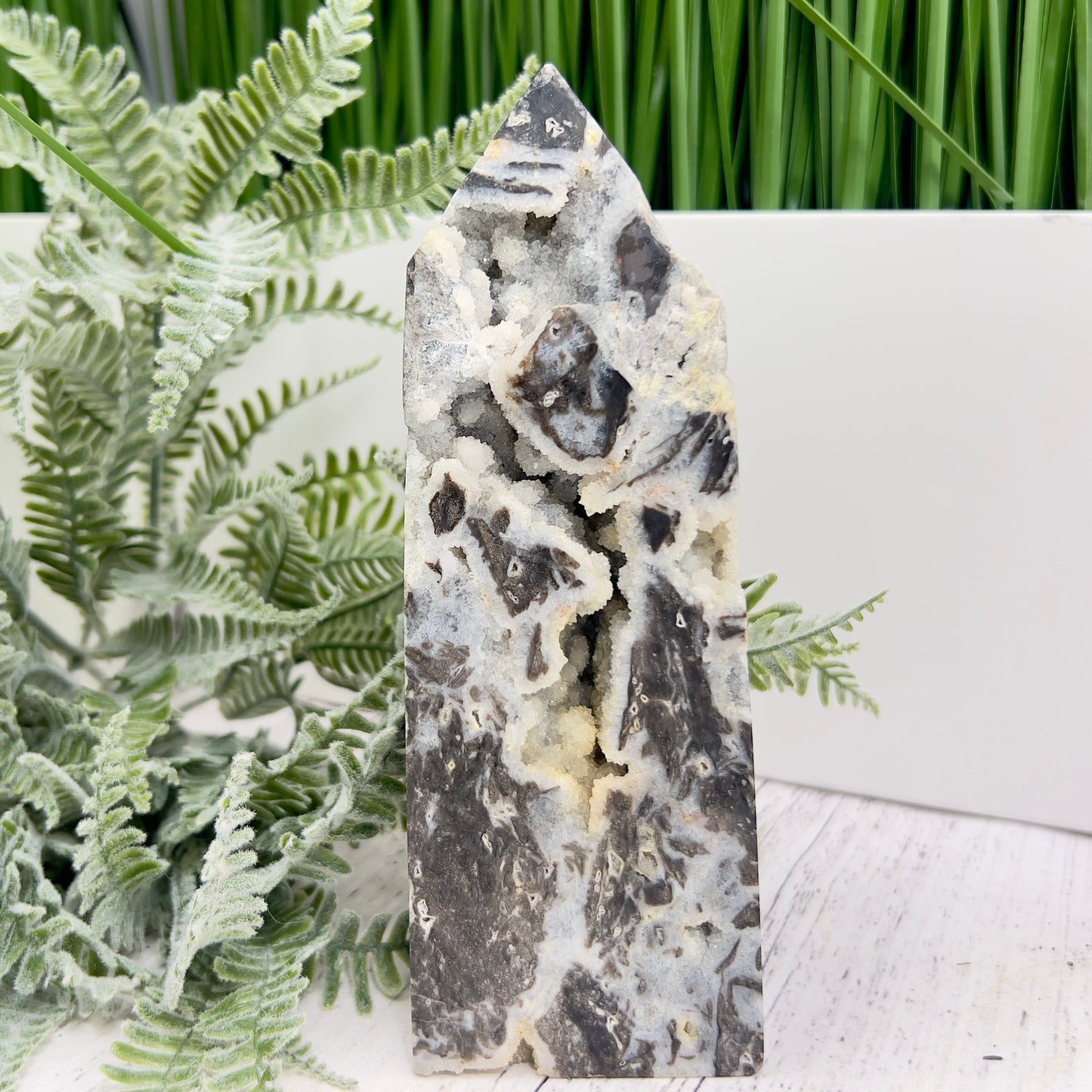 Sphalerite Druzy Quartz Tower Crystal Generator 734g 161mm