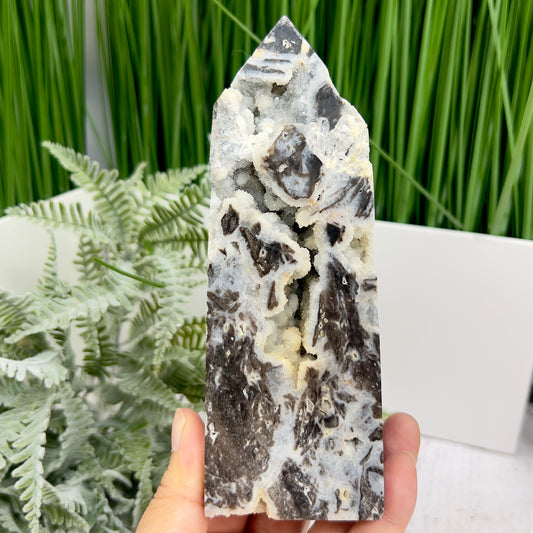 Sphalerite Druzy Quartz Tower Crystal Generator 734g 161mm