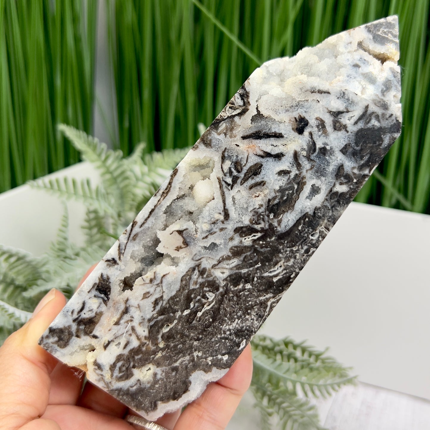 Sphalerite Druzy Quartz Tower Crystal Generator 734g 161mm