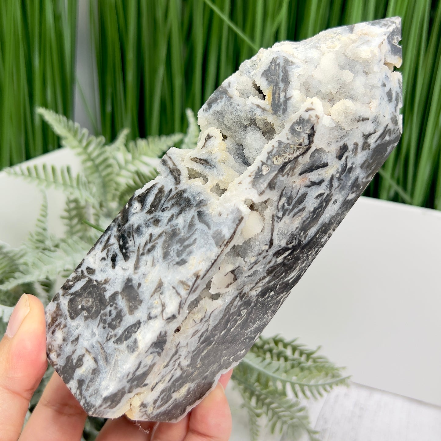 Sphalerite Druzy Quartz Tower Crystal Generator 734g 161mm