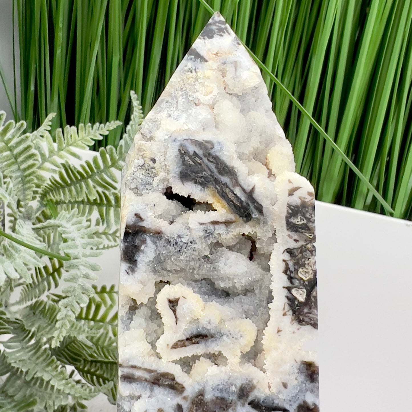 Sphalerite Druzy Quartz Tower Crystal Generator 734g 161mm