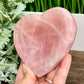 Rose Quartz Pink Heart Bowl Healing Crystal Carving 624g