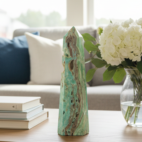 Blue Aragonite Tower Crystal Generator 680g 197mm
