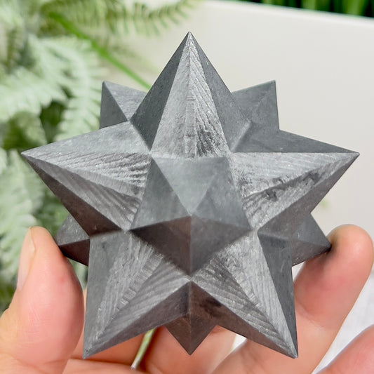 Shungite Merkabah EMF Protection Crystal Carving