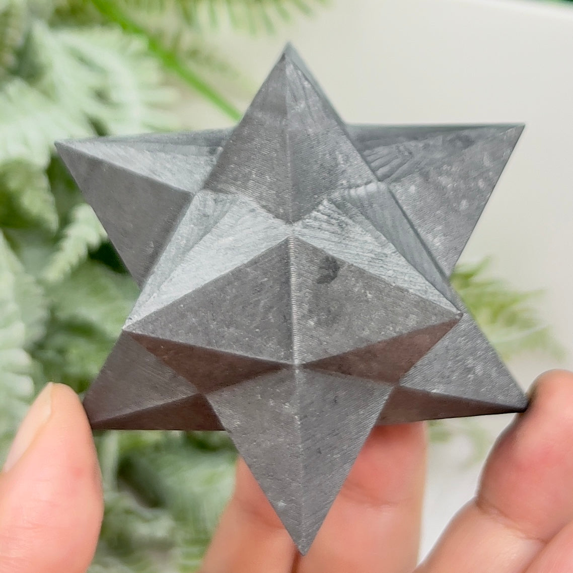 Shungite Merkabah EMF Protection Crystal Carving