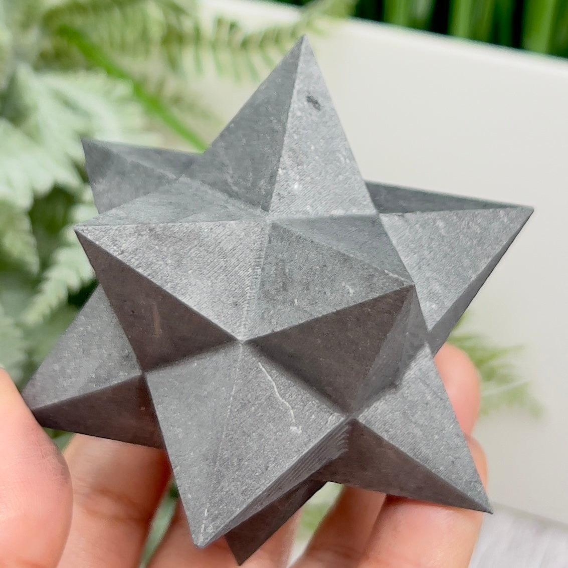 Shungite Merkabah EMF Protection Crystal Carving