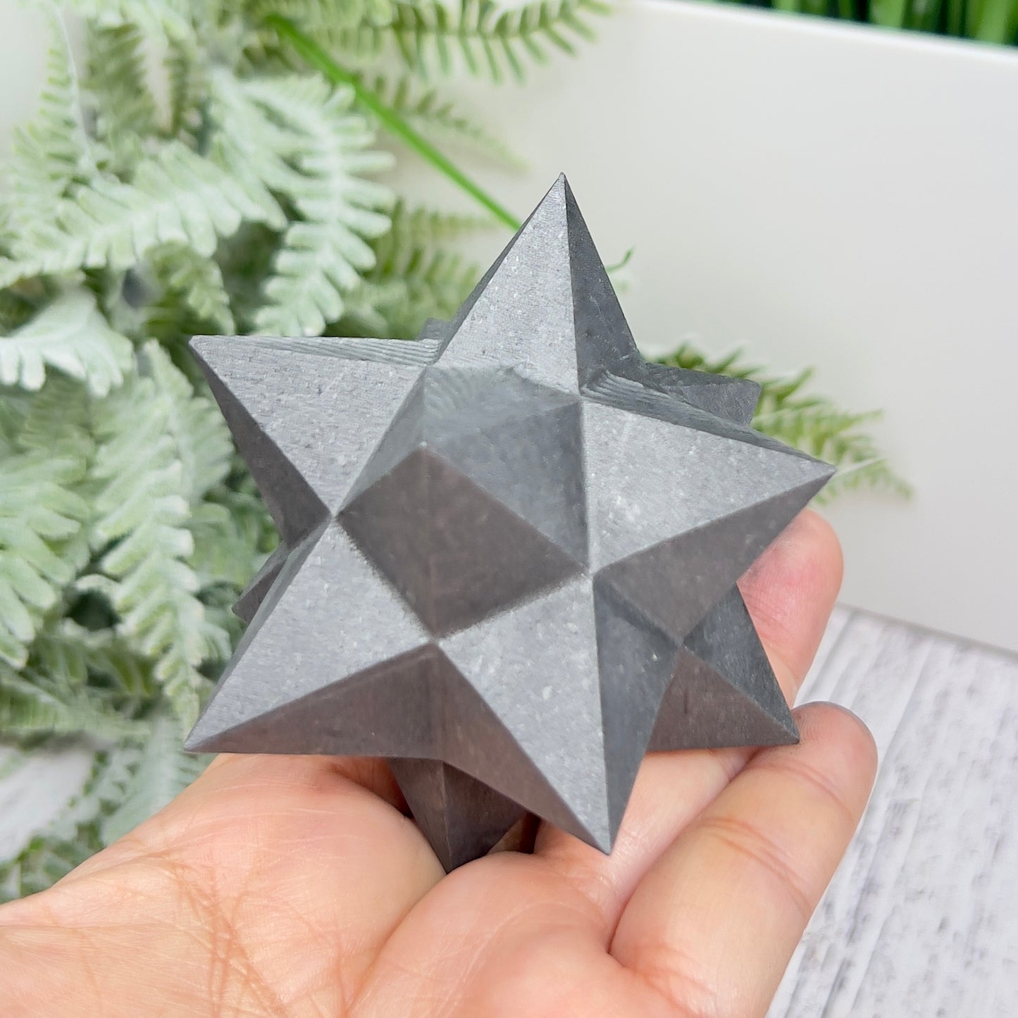 Shungite Merkabah EMF Protection Crystal Carving