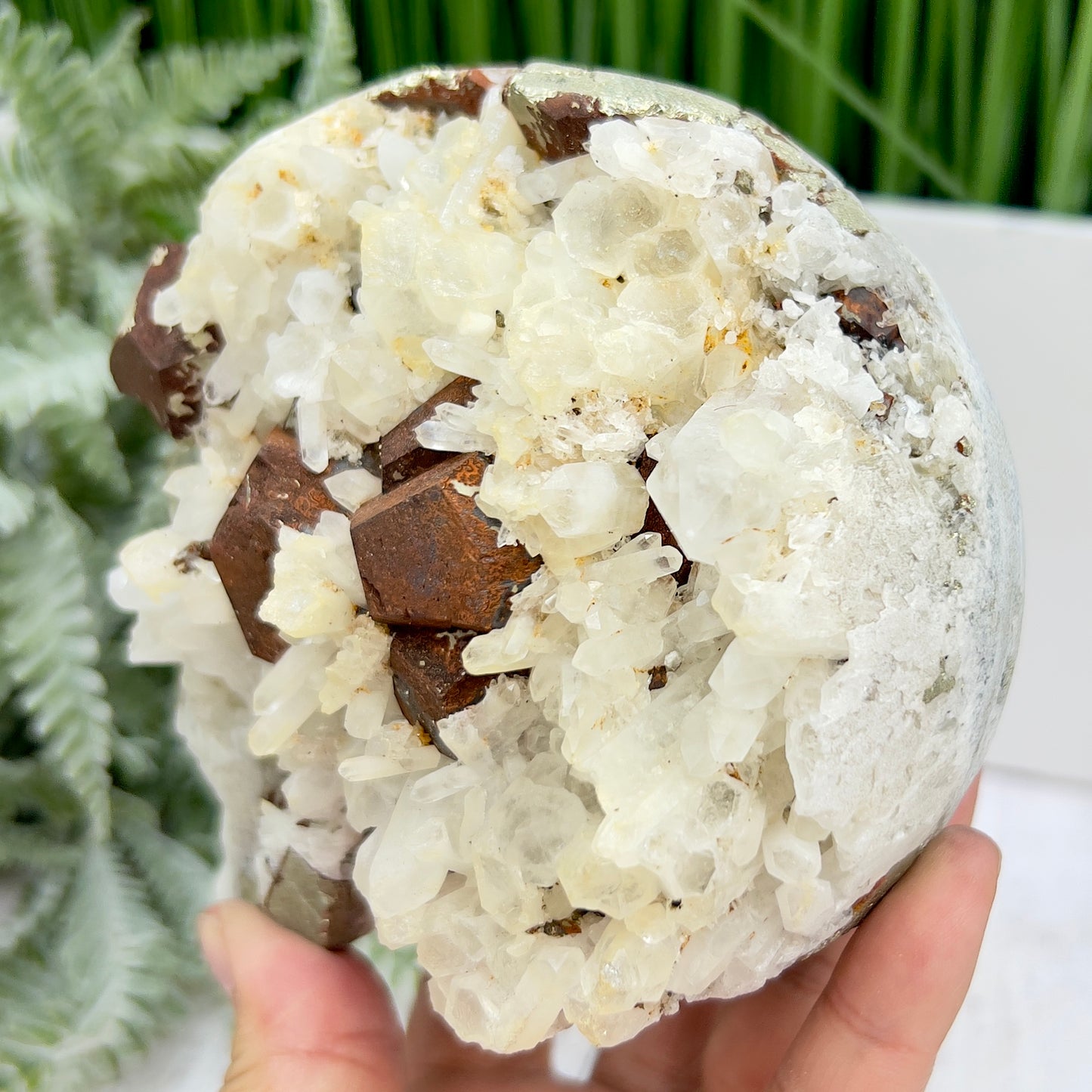 Pyrite Quartz Large Skull Fools Gold High Quality Crystal Carving 1600g