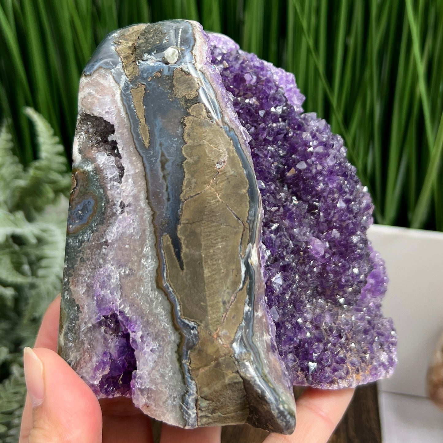 Amethyst Geode Cluster Cave Healing Natural Crystal 922g