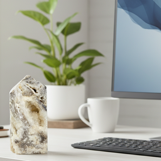 Sphalerite Quartz Druzy Tower Crystal Generator 302g 106mm