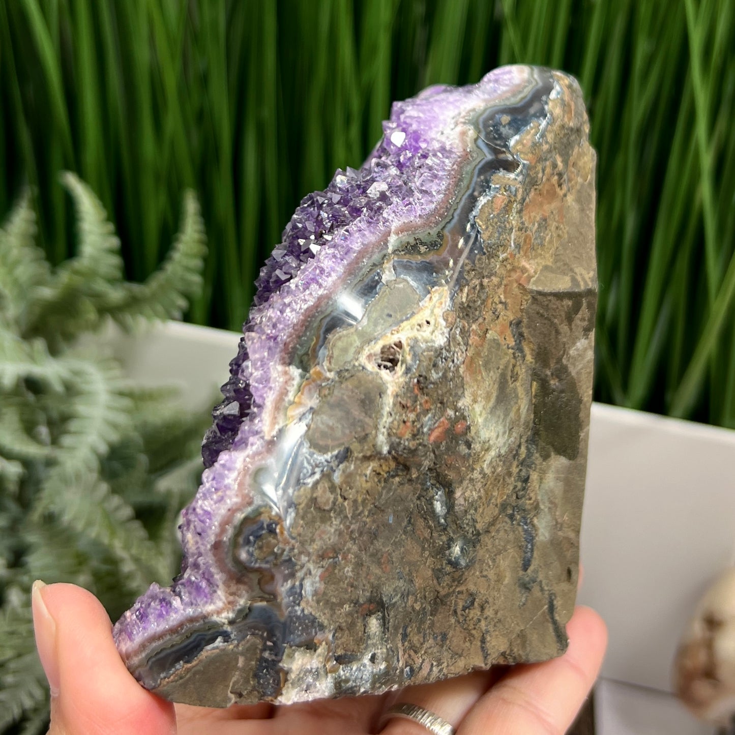 Amethyst Geode Cluster Cave Healing Natural Crystal 922g
