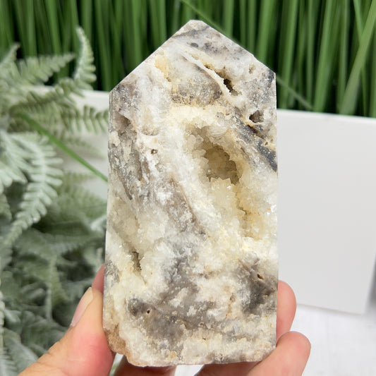 Sphalerite Quartz Druzy Tower Crystal Generator 302g 106mm