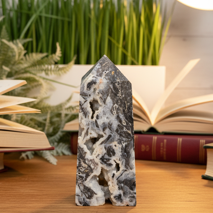Sphalerite Quartz Druzy Tower Crystal Generator 540g 135mm