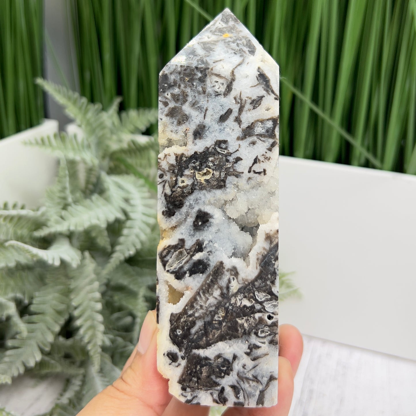Sphalerite Quartz Druzy Tower Crystal Generator 540g 135mm