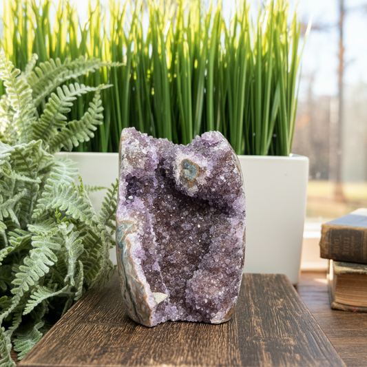 Amethyst with Calcite Geode Cluster Cave Healing Natural Crystal 528g