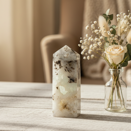 Sphalerite Quartz Druzy Tower Crystal Generator 172g 88mm