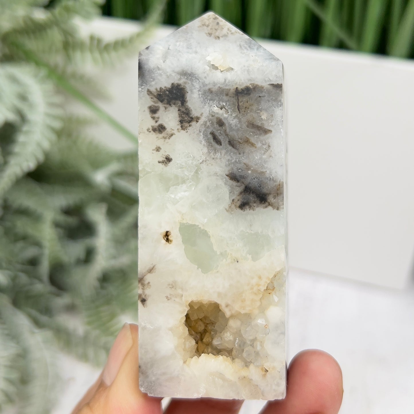 Sphalerite Quartz Druzy Tower Crystal Generator 172g 88mm