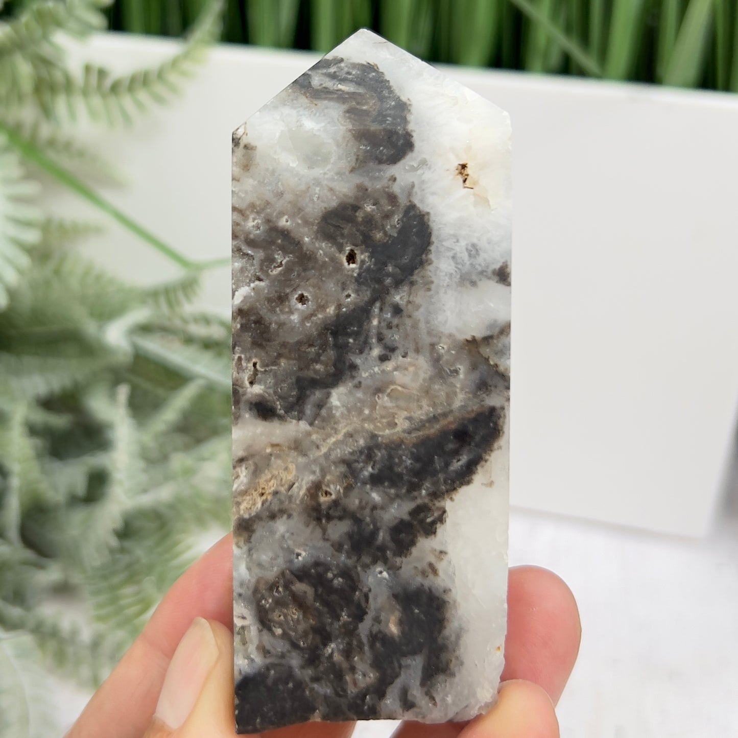 Sphalerite Quartz Druzy Tower Crystal Generator 172g 88mm