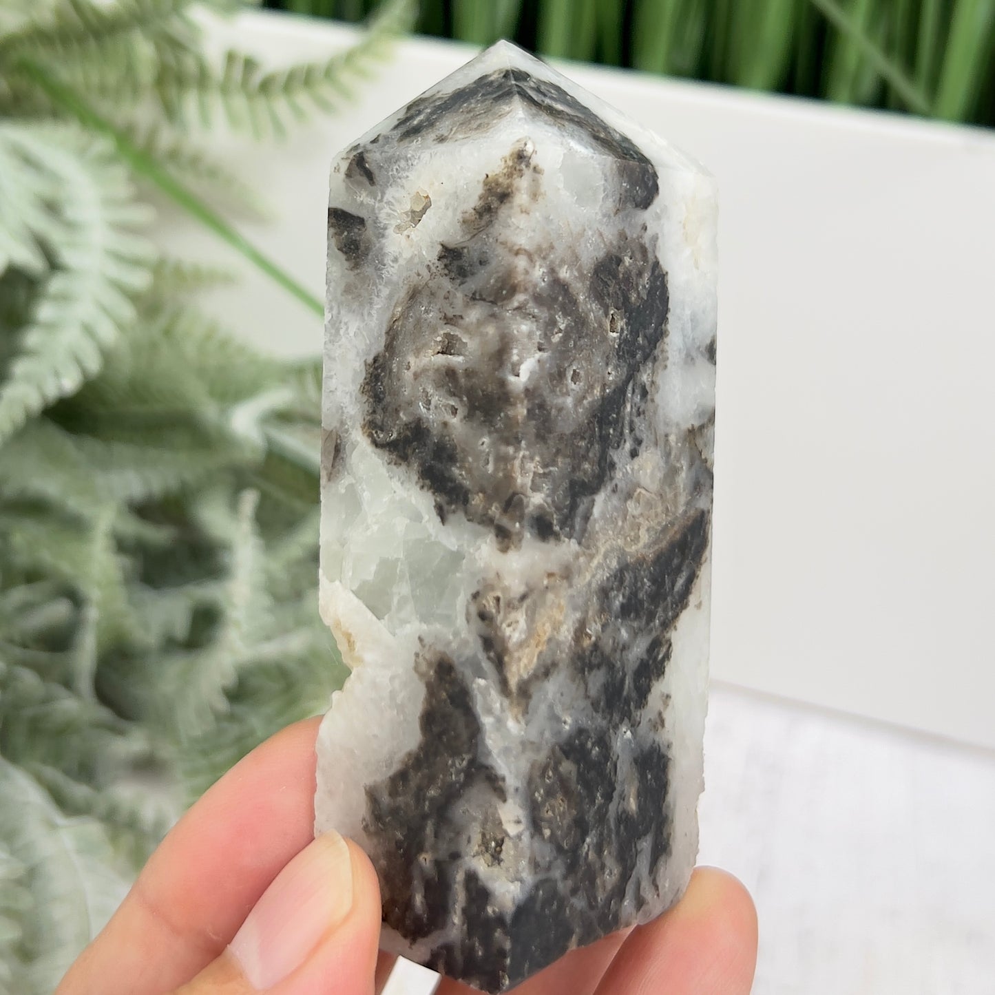 Sphalerite Quartz Druzy Tower Crystal Generator 172g 88mm