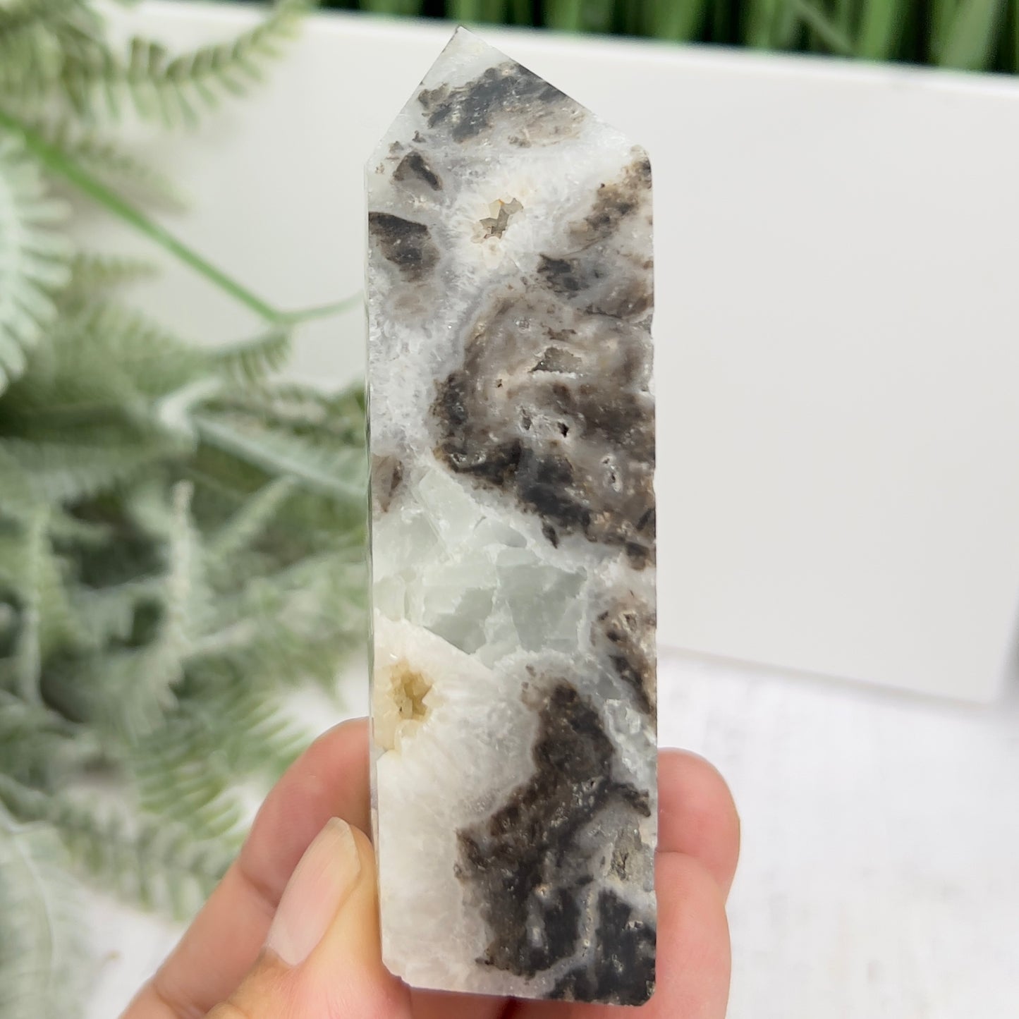 Sphalerite Quartz Druzy Tower Crystal Generator 172g 88mm