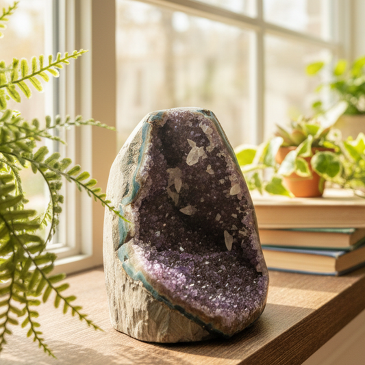 Amethyst with Calcite Geode Cluster Cave Healing Natural Crystal 590g