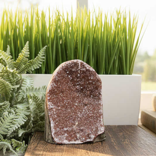 Chocolate Amethyst Geode Cluster Cave Healing Natural Crystal 718g