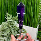 Chevron Dream Amethyst Prism with Stand Healing Crystal Carving 114g