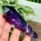 Chevron Dream Amethyst Prism with Stand Healing Crystal Carving 114g